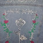Brooklyn Cloth Brooklyn Clothing Company Blessed‎ Floral Denim Jacket Size Small Photo 9