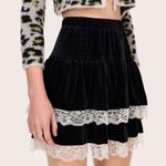 Cider Black and White Tiered Skater Mini Skirt Photo 2