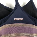 Nylora Astell Striped Cropped Sporty Tank Top Sports Bra Women's Medium Blue Photo 7