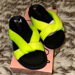 Wild Pair  Neon Yellow Crisscross Sandals Photo 0