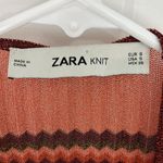 ZARA  Small Orange, Brown Stripe Metallic Knit Wrap Maxi Dress Photo 6