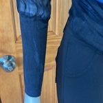 Red Haute  Blue Long Sleeve Top Tie Dye Silk Sheer Sleeves Cowl Neck Size Small Photo 5