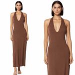 Reformation  Halter Knit Midi Dress Brown Size M Chic Cocktail Event party attire Photo 1