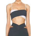 NWOT Orion Black Asymmetrical Crop Top Size M Photo 0