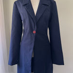 City Triangles Vintage Y2K Navy Blue Longline Blazer Photo 0