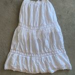 Elegant White Lace Trim Maxi Skirt Size M Photo 0