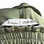 Nine West  Crop Wide Leg Pants Olive Green Textured Elastic Waist XL Photo 4