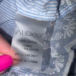 Alexis  blue/white off the shoulder blouse White Lace Embroidered Small Photo 6