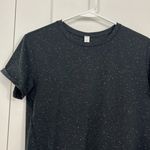 Lululemon Size 2 Black Speckled Part Ways Split Back Short Sleeve Active Top Photo 4