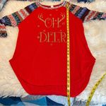 Oh Deer Lightweight Holiday Christmas Raglan Sweater Top Fair Isle Sleeves XL Jr Size undefined Photo 7