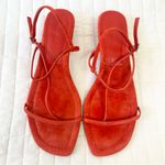 Madewell The Maycie Asymmetric T-Strap Sandal Bandana Red Suede Size 8 Photo 8