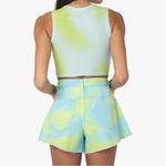 We Wore What  Blue Green Flare Bell Denim Shorts Size 26 NWT Brand New Photo 5