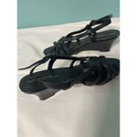 Natural Soul ‎ Naturlalizer Women's Black T-strap 7W Ankle Strap Wedge S-277 Photo 4