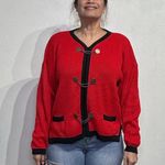 Saks 5th Avenue Saks Fifth Avenue Red Vintage Wool Blend Sweater Sz L Photo 6