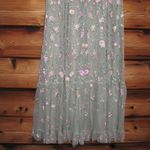 Mac Duggal  35104 Green Multicolor Embroidered V Neck Cap Sleeve Midi Dress Photo 11