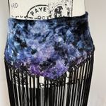 Viscose Gothic Boho Velvet Waist Belt with Long Fringe‎ RaveCostume Festival S/M Blue Photo 2