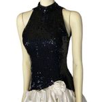Dave and Johnny Vintage by Joseph Lara Black Sequin Dress, balloon skirt size Med Photo 4