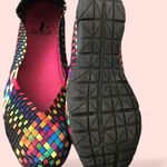 Corkys multicolored colorful woven loafers ballet ballerina flats sidewalk bright rainbow elastic weave Multiple Size 9 Photo 1