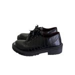 Madden Girl black croc-embossed leather lace-up Platform Oxford Casual Shoe Photo 11