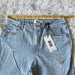 Refuge  Denim Women’s  Mom Jeans Distressed High Rise in light blue Size 13 Photo 3