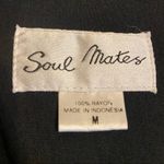 Soulmates blue black open front vest fabric bobble button size medium Photo 5