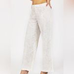 SoundStyle Linen Blend Wide Leg Pants Trousers Sand Palm Print Women’s 16 Photo 2