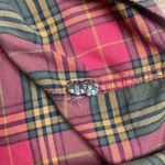 90s Vintage red and brown tartan plaid flannel button down women medium Photo 2