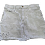 Frame  Denim Skirt Womens 28 White Embroidered Cut Off‎ Raw Hem High Rise Summer Photo 0