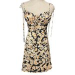 Commense Women's Daisy Printed Floral Short Dress Sz XS Black Yellow Summer NWT Photo 4