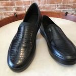 Halston Heritage Black Croc-Embossed Leather Flats Photo 0