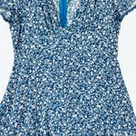Princess Polly  Blue Floral Mini Dress Short Sleeve V Neck Flounce Hem Size 6 Photo 11