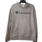 Champion  Hoodie Pullover Sweatshirt Classic Logo Gray‎ Comfy Medium Photo 0