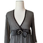 Vintage sheer polka dot Knit Werks babydoll blouse Jr XL Black Photo 2