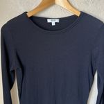 AGOLDE  Leila black micro ribbed long sleeve bodysuit Photo 4