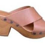 Lucky Brand Pink Suede Platform Wood Heel Clogs Mules Sandals Size 9 M boho Photo 0