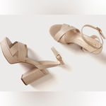 Lulus Lulu’s Light Nude Crocodile-Embossed Ankle Strap Heels(Size 11) Photo 1