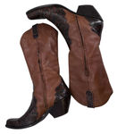 Coldwater Creek ‎ Vintage Brown Tooled Leather Cowboy Boots Women's Size 10 M Photo 5