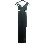 Herve Leger NEW NWT  Strappy Tiered Fringe Gown In Willow Green Photo 3