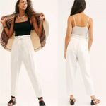 Free People Margate White Pleated Paper Bag high Waist Trouser Pants white Photo 1