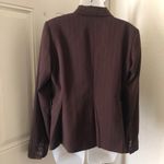 Brown pinstriped fitted office core blazer Size 10 Photo 1