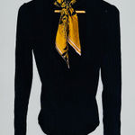 Free People  Scarf Tie Ribbed Knit Top sz M Photo 0