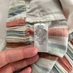 a.n.a. Earth Tone Striped Linen Blend Wide Leg Cropped Pant M Size M Photo 4