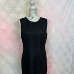 Elie Tahari Elie Tahari Embossed Sleeveless Black Sheath Dress Size 12 Photo 7