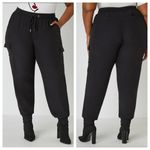 Ashley Stewart NWT High Rise Cargo Joggers in Black - Size 14 Photo 1