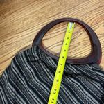 Vintage Knit Tote Bag Open Top Resin Plastic Handles BOHO Whimsigoth Brown Photo 8