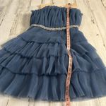 Endless Rose  Blue Tulle Tiered Mini Dress With Jeweled Belt Size Small NWT Photo 12