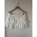 Anthropologie NWT By  Ruffled Denim Mini Skirt Size Medium Photo 1