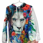 King of Lions Unisex Hoodie Electrothreads Small Yellow Photo 3