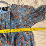 Anthropologie Satin + Babi Marina Blue Floral Puff Sleeve Summer Dress Sz 4 Photo 7