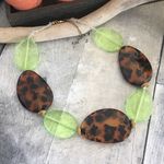 Lucite Vintage animal print and green necklace Green Photo 0